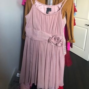 Baby pink flowy mini dress